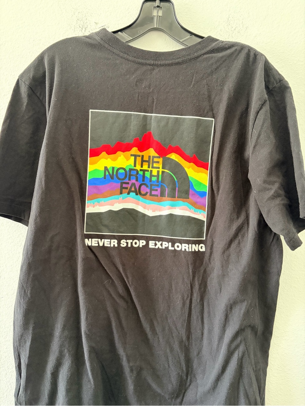 The North Face Black Short Sleeve Logo Tee with Subtle Rainbow Accent - Picture 4 of 4